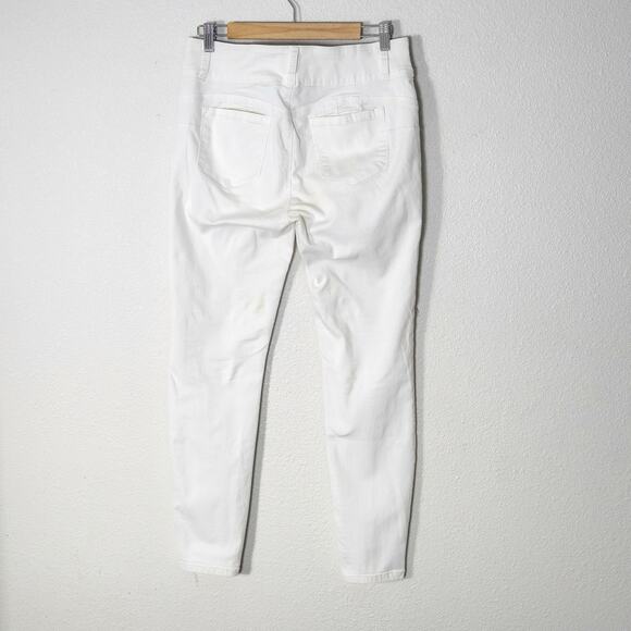 Wax Jean Women’s White Jeans Minimalist Capsule Wardrobe Stretch 3-Button Sz 31 - Picture 2 of 10